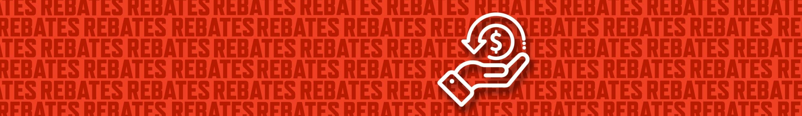 Red rebates background with money saving icon