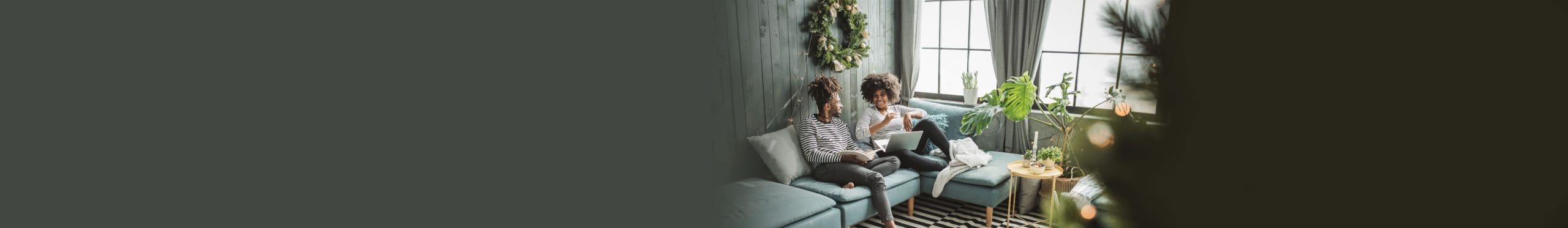 Couple sitting on couch