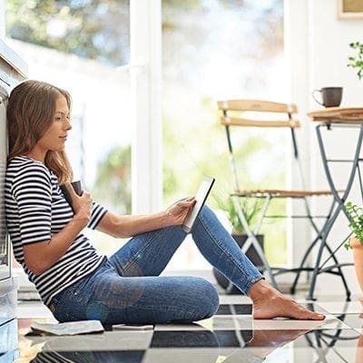 reading in comfortable-= kitchen