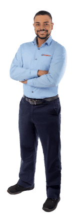 Reliance rep standing with arms crossed