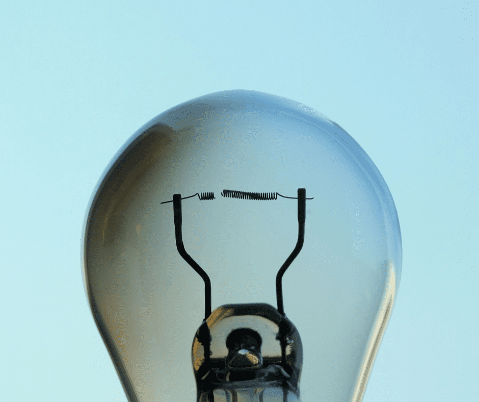 burnt out light bulb close up